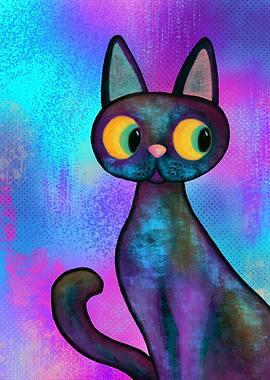 Colorful Cat Illustration