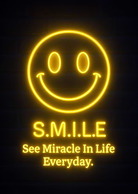Neon Smile Inspirational Poster