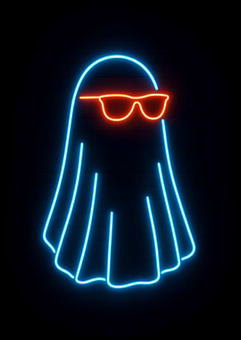 Neon Ghost with Sunglasses