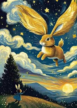 Flying Rabbit Fantasy Landscape