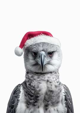 Harpy Eagle with Santa Hat