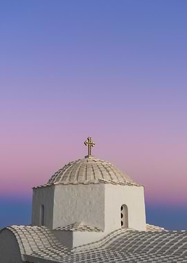 White Church Dome at Sunset