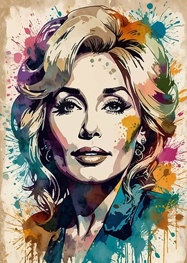 Dolly Parton Watercolor Portrait