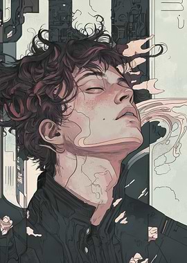 Dreamy Portrait in Cyberpunk Setting