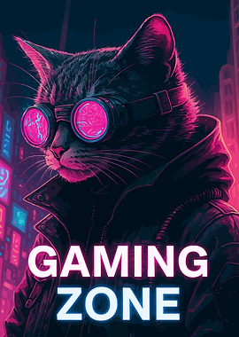 Cyberpunk Cat Gaming Zone