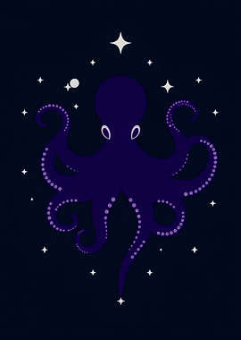 Cosmic Octopus Illustration