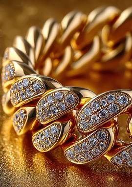 Diamond and Gold Chain Bracelet