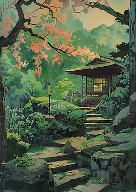 Japanese Garden with Tea House