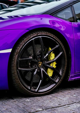 Purple Lamborghini Wheel Close-Up