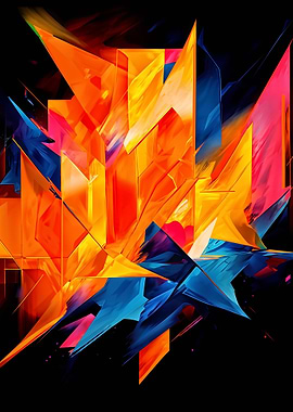 Abstract Geometric Colorful Explosion