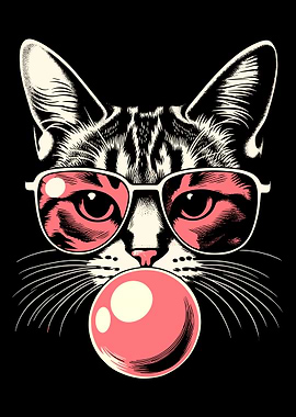Cool Cat with Bubble Gum