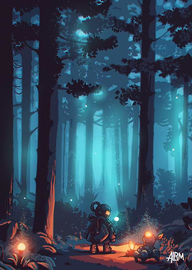 Orb Robot in Enchanted Forest