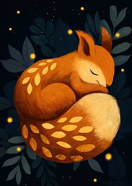 Sleeping Fox Digital Art