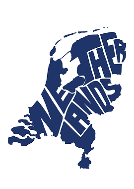 Netherlands Map Typography