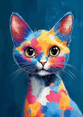 Colorful Cat Portrait