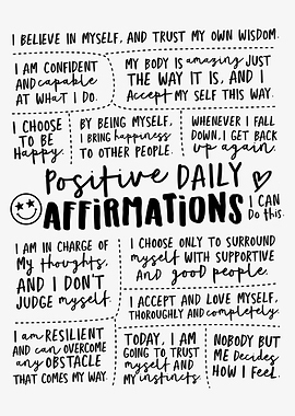 Positive Daily Affirmations Text Art