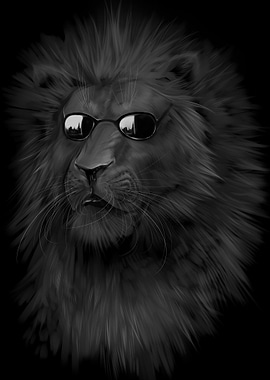 Cool Lion with Sunglasses
