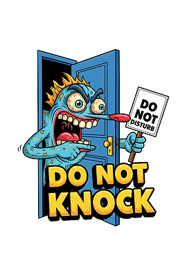Do Not Knock Monster Illustration