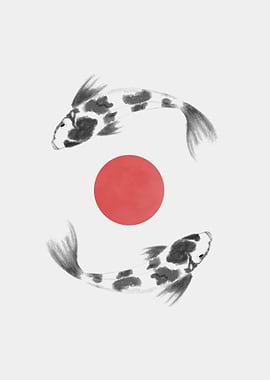 Koi Fish Yin Yang Art