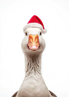 Goose with Santa Hat