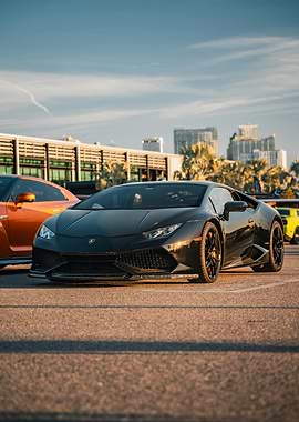 Black Lamborghini Huracan parked outdoors