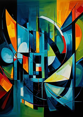Abstract Geometric Shapes Painting