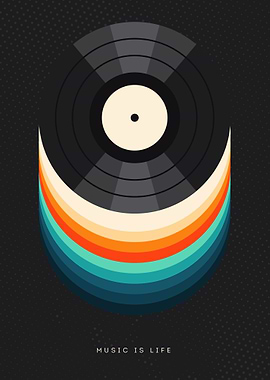 Retro Vinyl Record Art Print