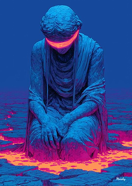 The Oracle That Refused to See – Blind Seer in Lava Silence