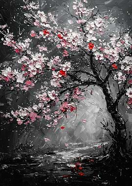 Cherry Blossom Tree Painting