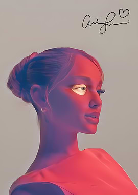 Ariana Grande Portrait with Signature