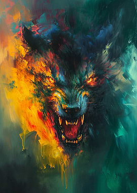 Abstract Wolf Portrait