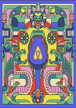Airbnb Aztec Inspired Graphic Art
