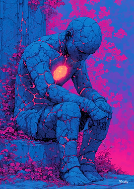 The Whispering Giant – Cracked Stone Guardian with Burning Core