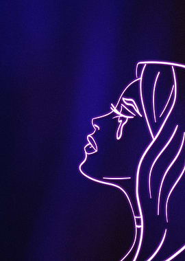 Neon Woman Crying
