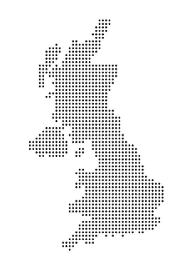 United Kingdom Map - Dot Matrix
