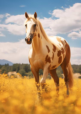 Spotted Horse in a Field