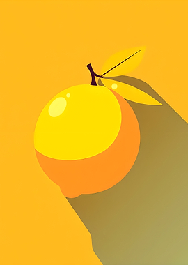 Stylized Yellow lemon