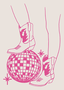 Cowboy Boots on Disco Ball