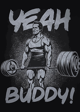 Bodybuilder Lifting Weights Illustration