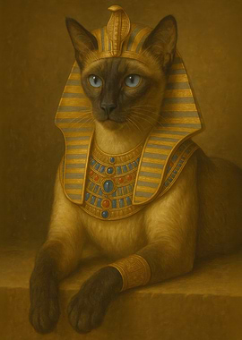 Egyptian Pharaoh Cat Portrait - Pharaoh Siamese Cat