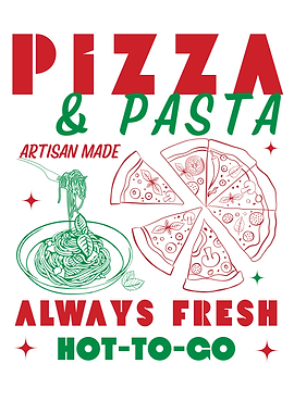 Pizza and Pasta Food Illustration
