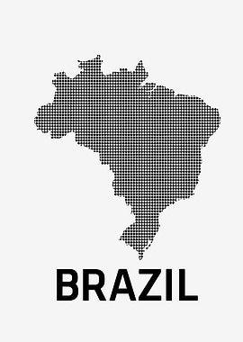 Brazil Map Dotted Silhouette
