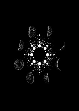 Moon Phases Dotwork Illustration