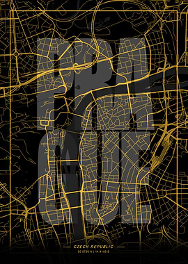 Prague City Map Art