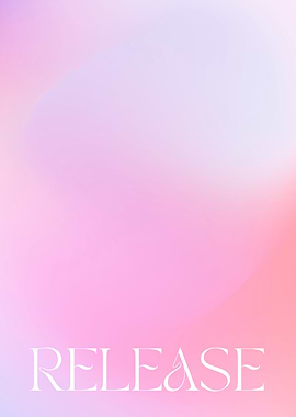 Pastel Gradient with 'RELEASE' Text, gradient aura pink