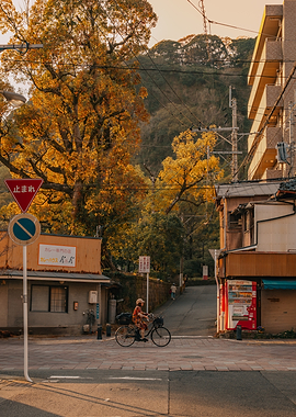 Street Sunset in Kagoshima, Japan