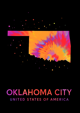 Oklahoma City Map Art
