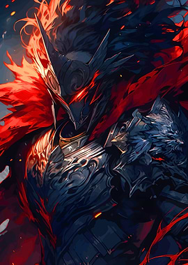 Dark Knight with Red Accents