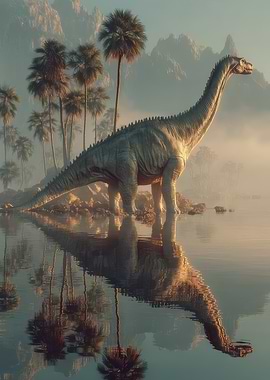 Brontosaurus in a Tropical Landscape