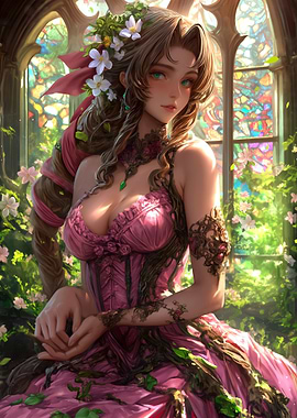 Elegant Woman in Pink Dress